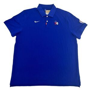 Philadelphia 76ers Sixers Shirt Men's XL Blue Nike Dri-Fit Short Sleeve Polo NEW